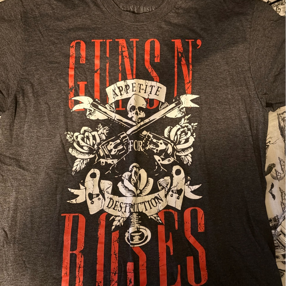 Graphic Skull & Crossbones Tee with Red Text